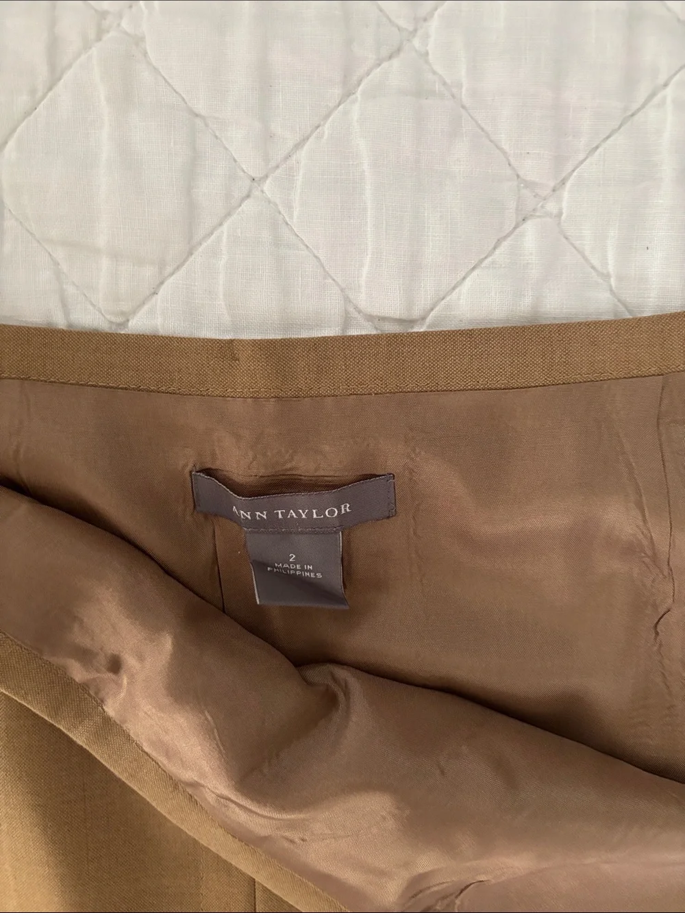 Classic Camel A-Line Midi Skirt